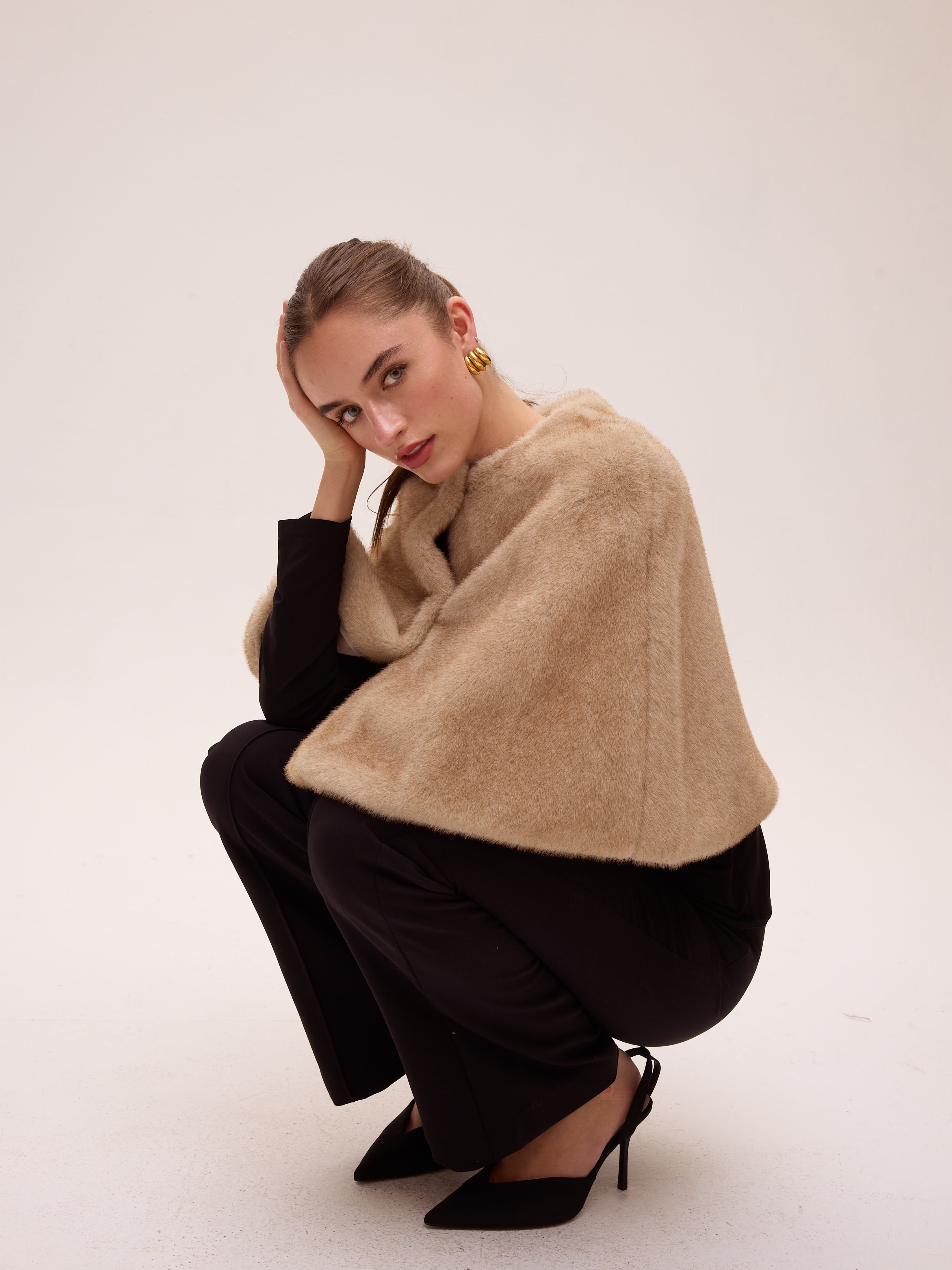 CINEMA ECRU - Capa pelo faux fur ecru