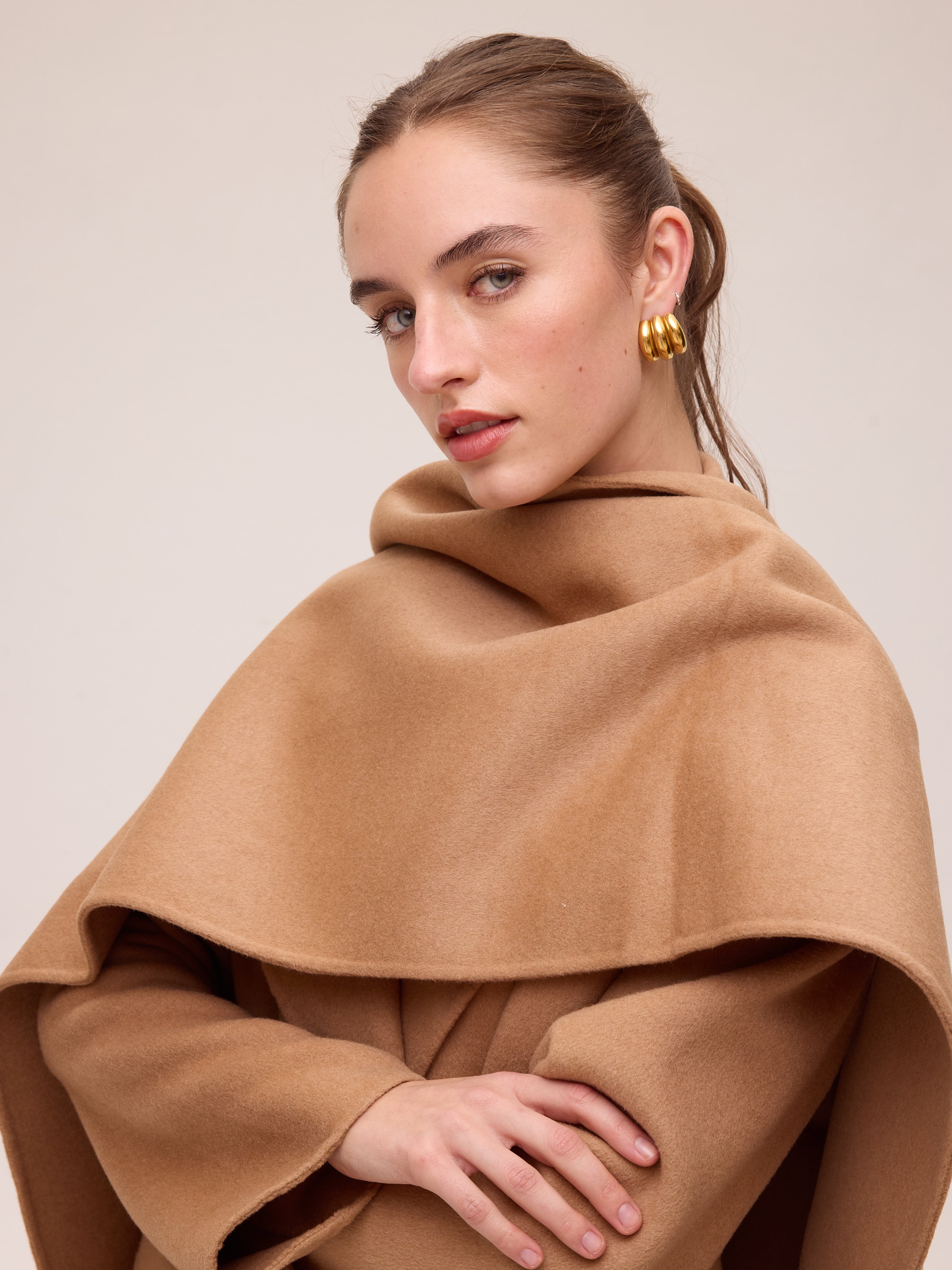 METRO CAMEL - Abrigo largo sastrero lana camel