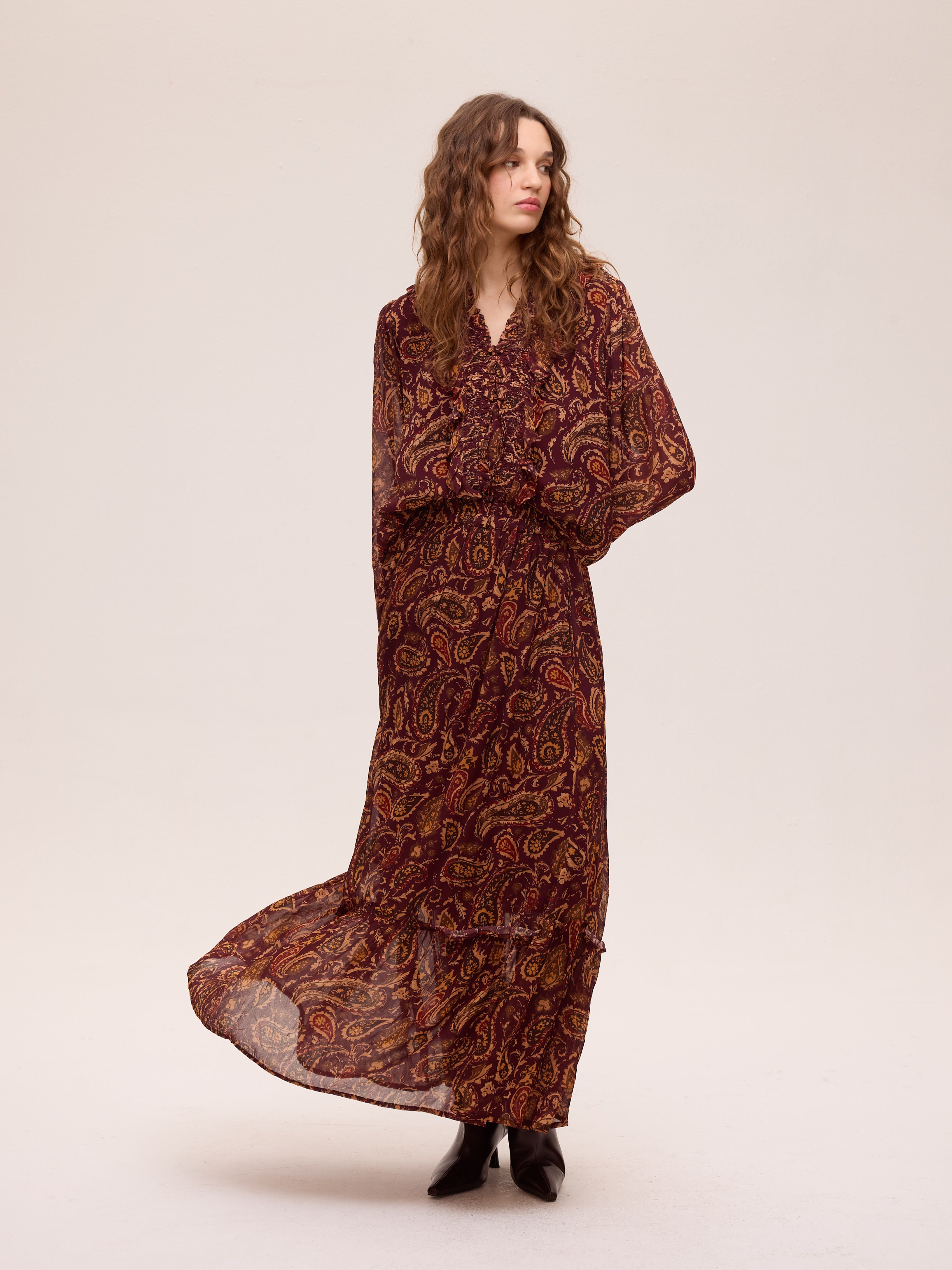 DRIZZ PAISLEY TOP - Ruffled top