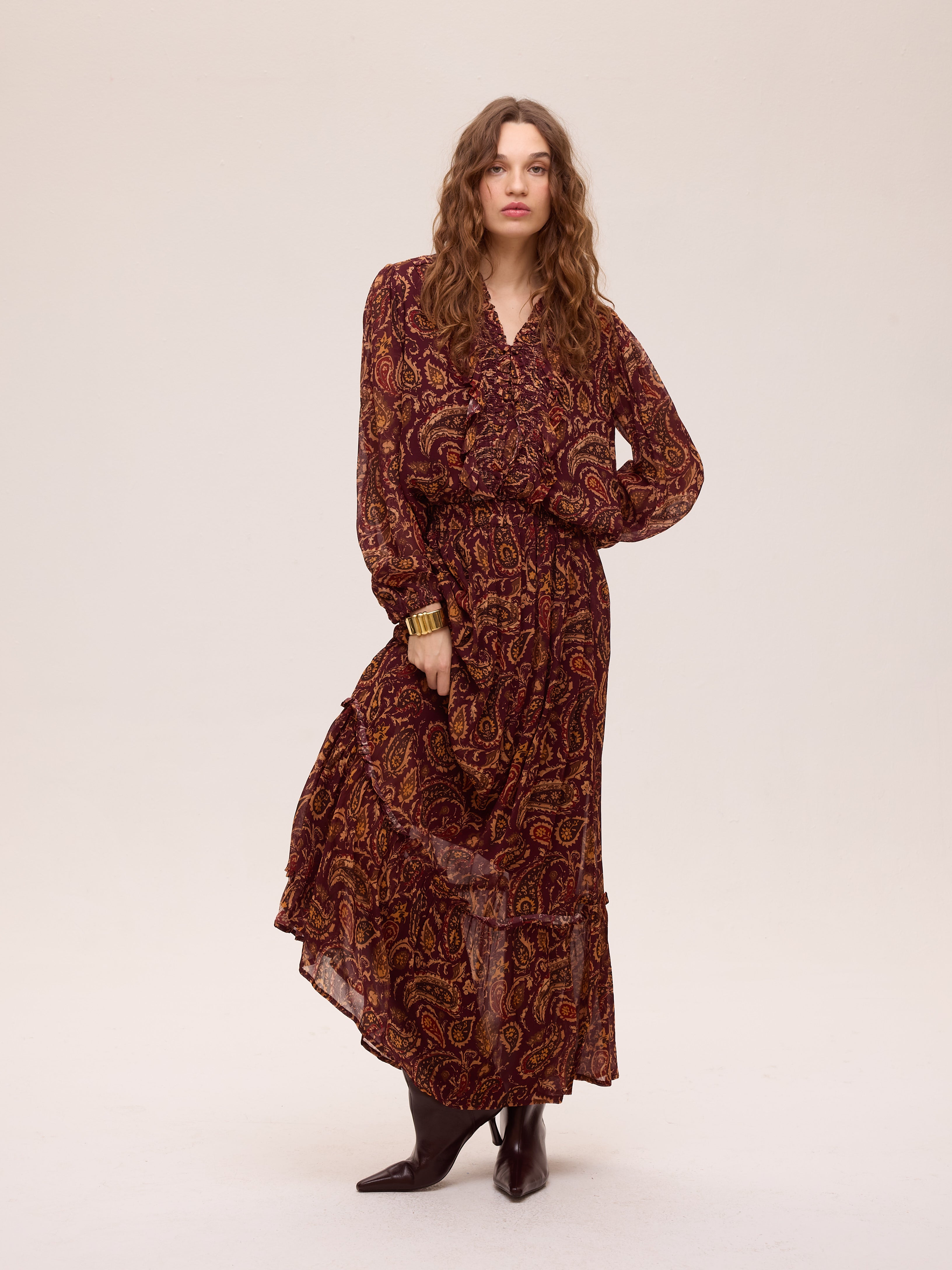 DRIZZ PAISLEY TOP - Top con volantes