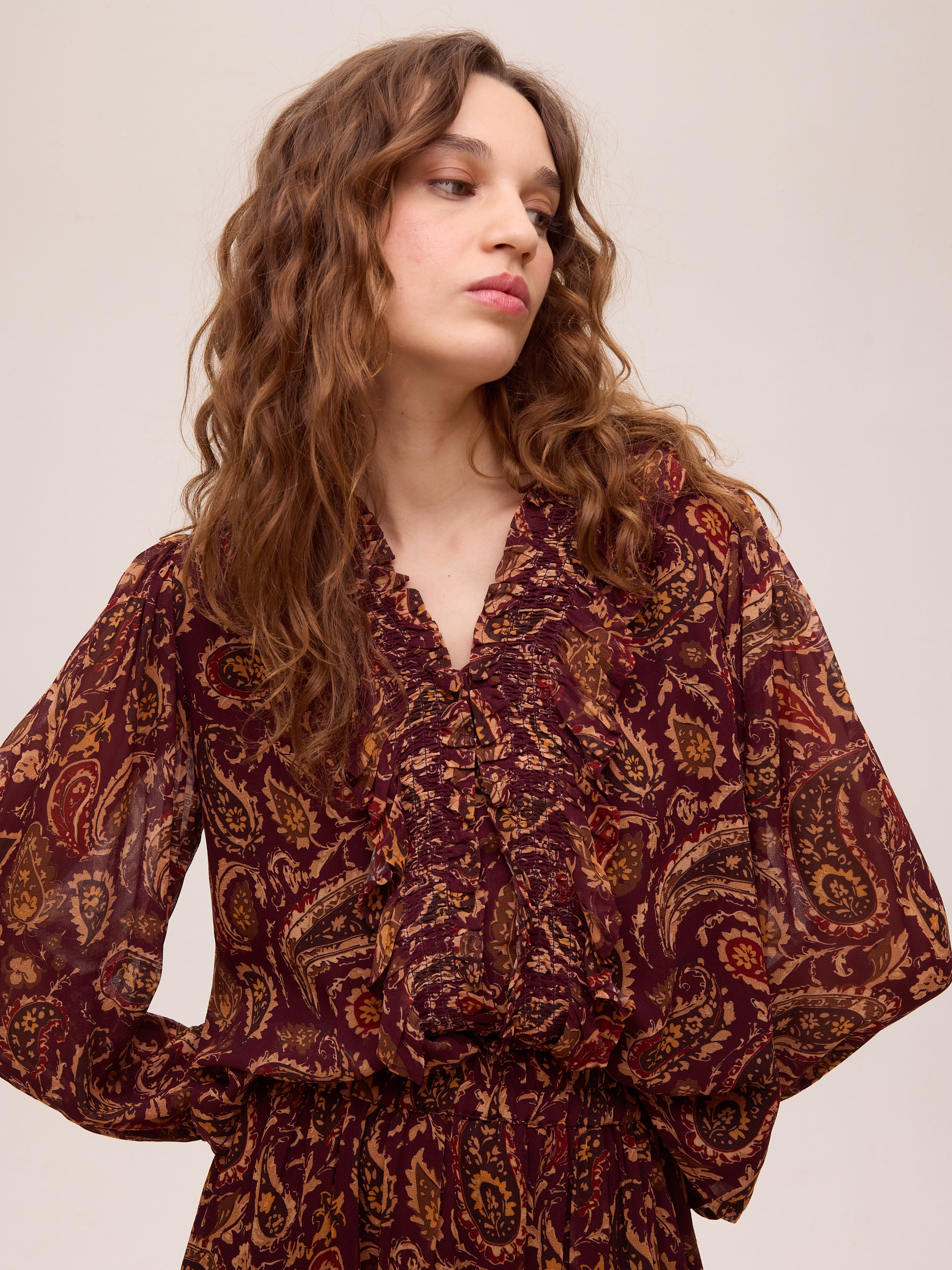 DRIZZ PAISLEY SKIRT - Falda con volantes