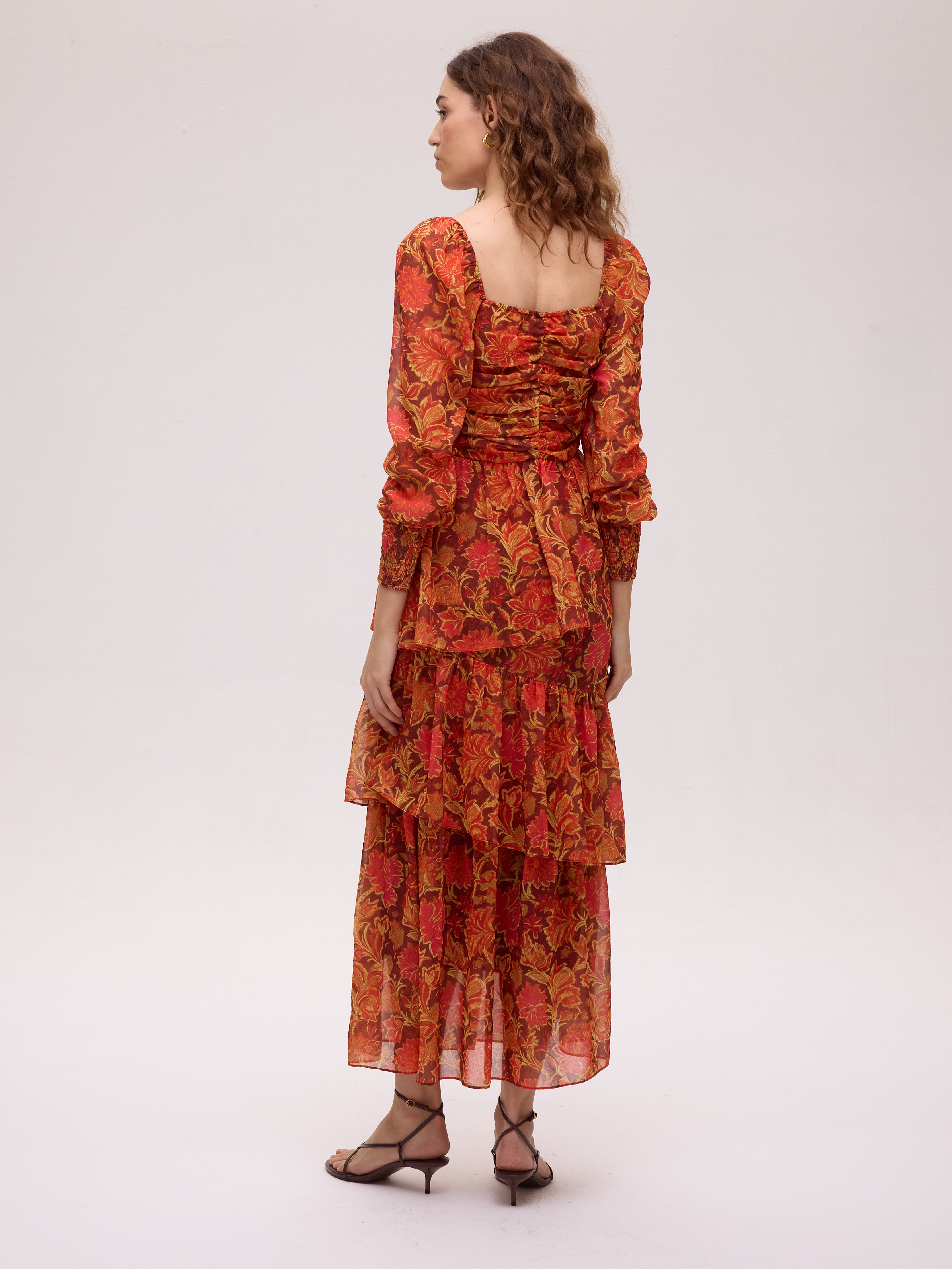 LUCE FLOWERS - Vestido de volantes estampado floral
