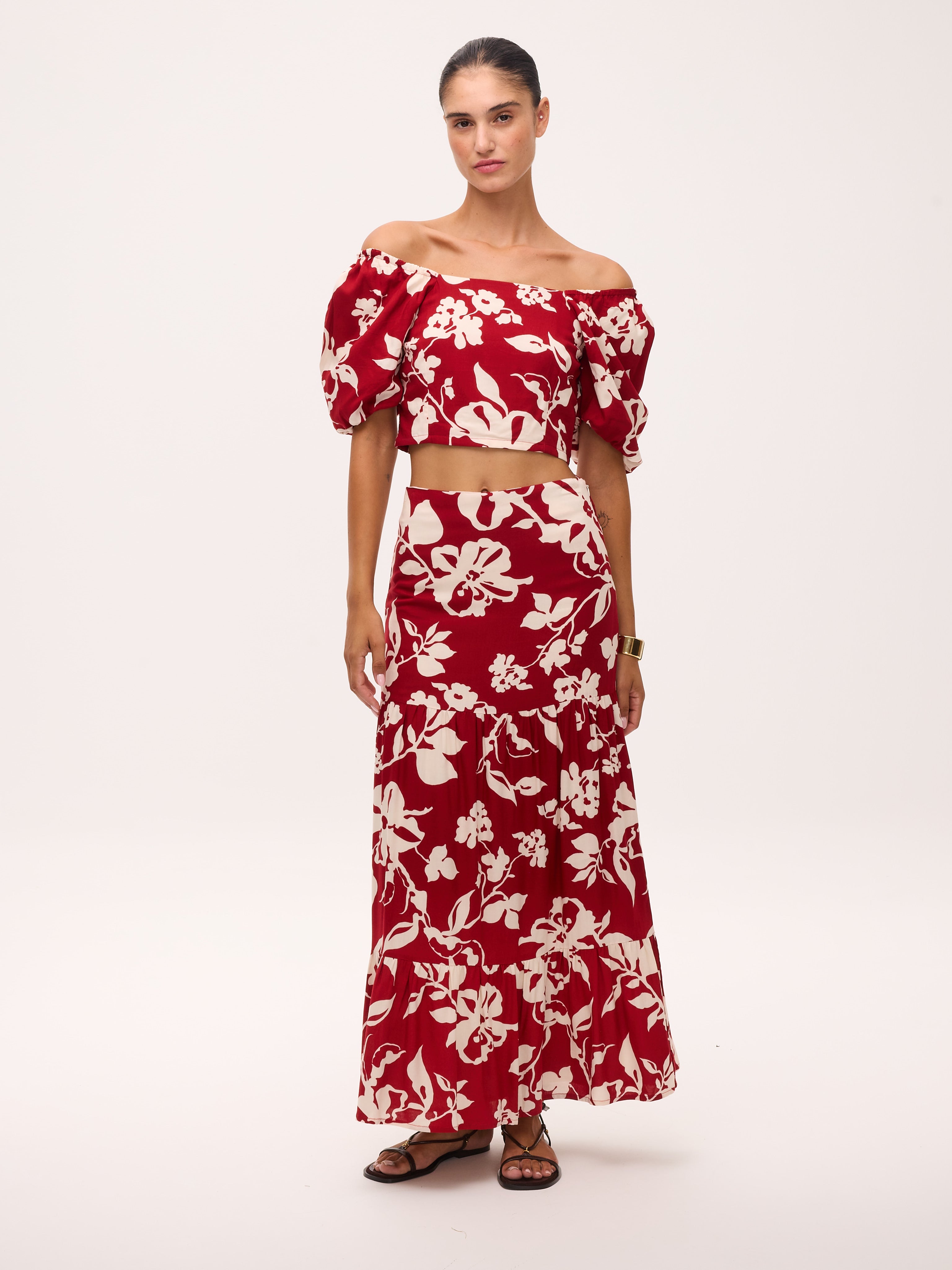MARGARET RED - SET: TOP + FALDA (Top & Skirt)
