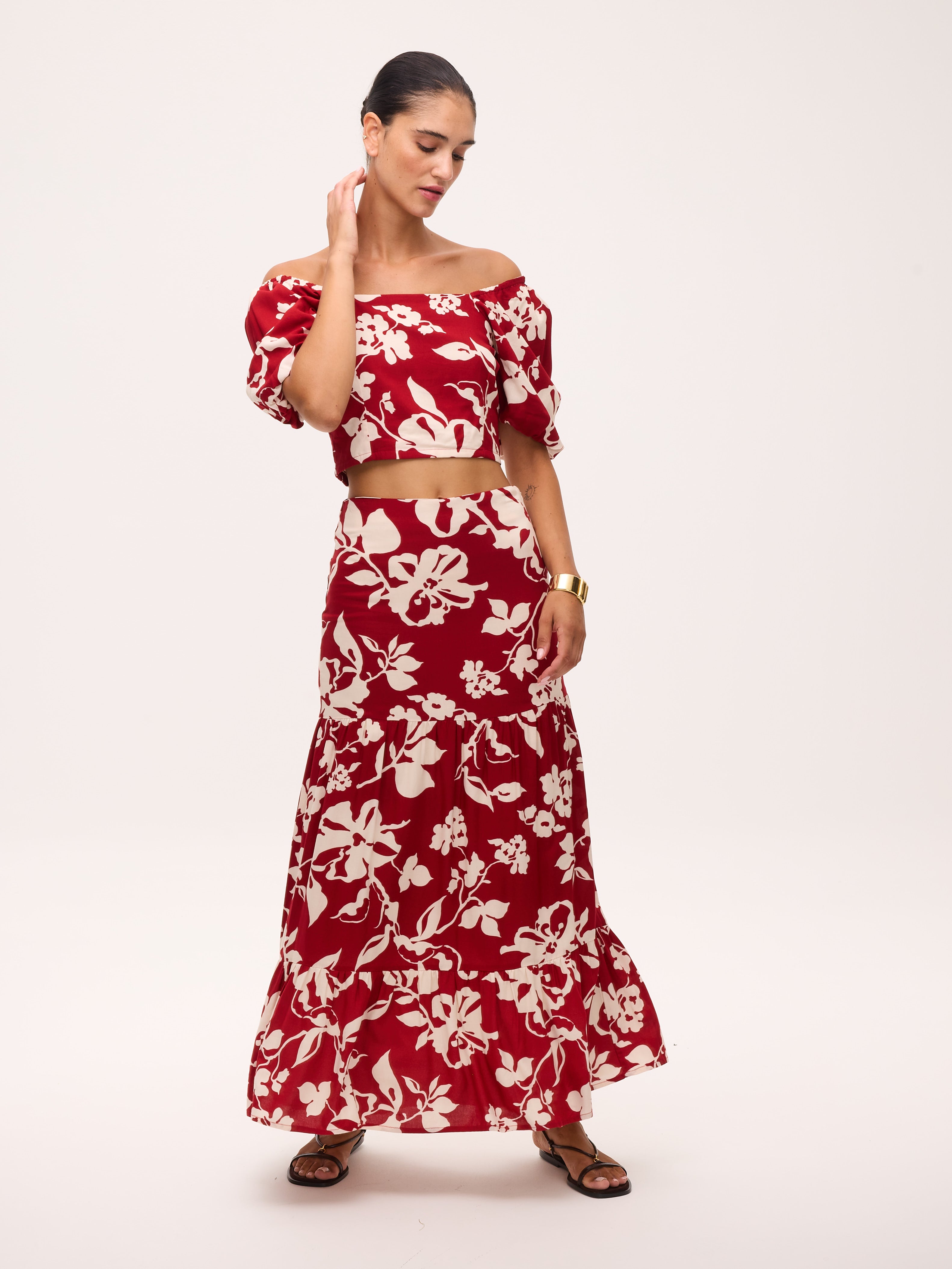 MARGARET RED - SET: TOP + FALDA (Top & Skirt)