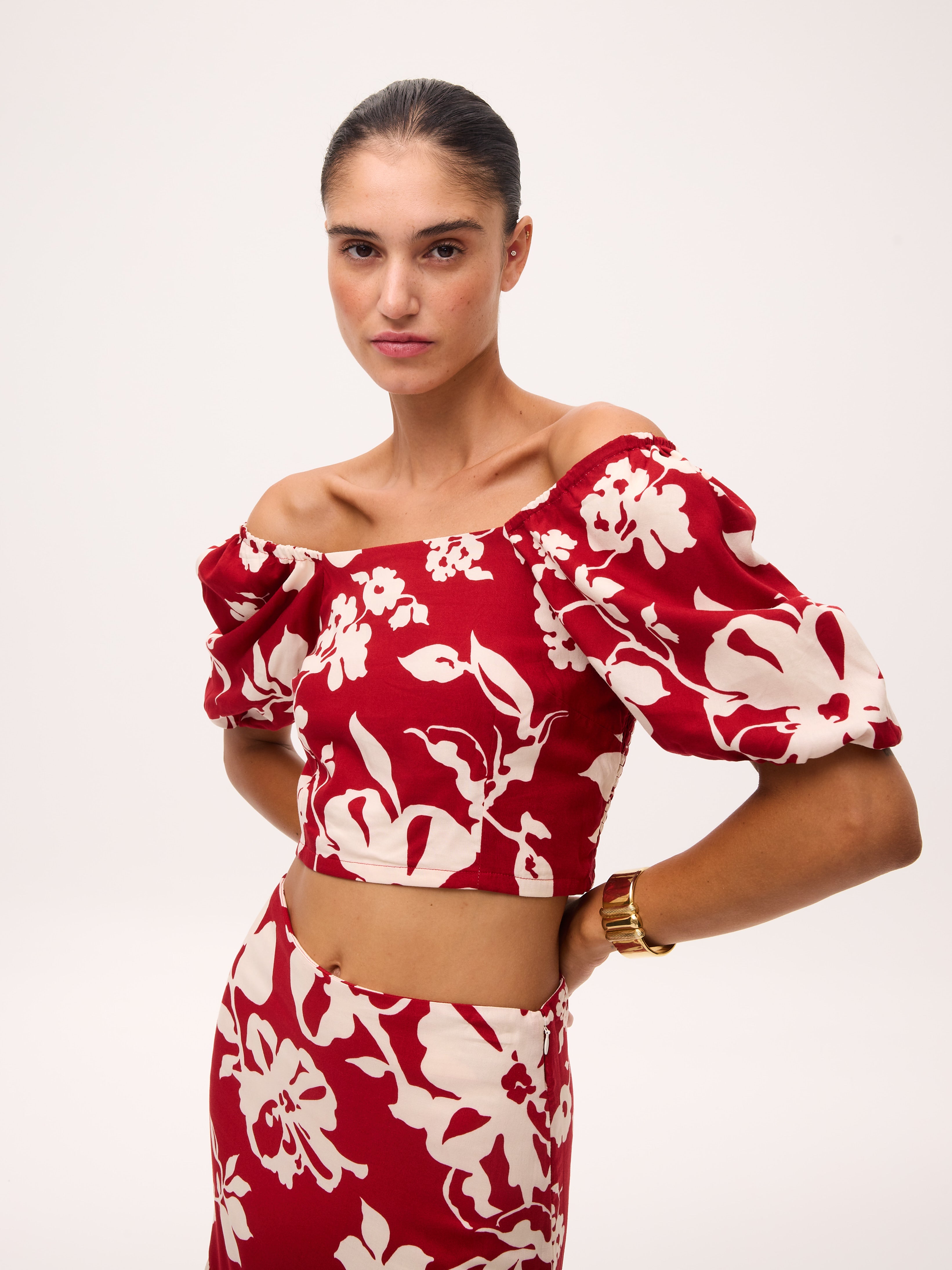 MARGARET RED - SET: TOP + FALDA (Top & Skirt)