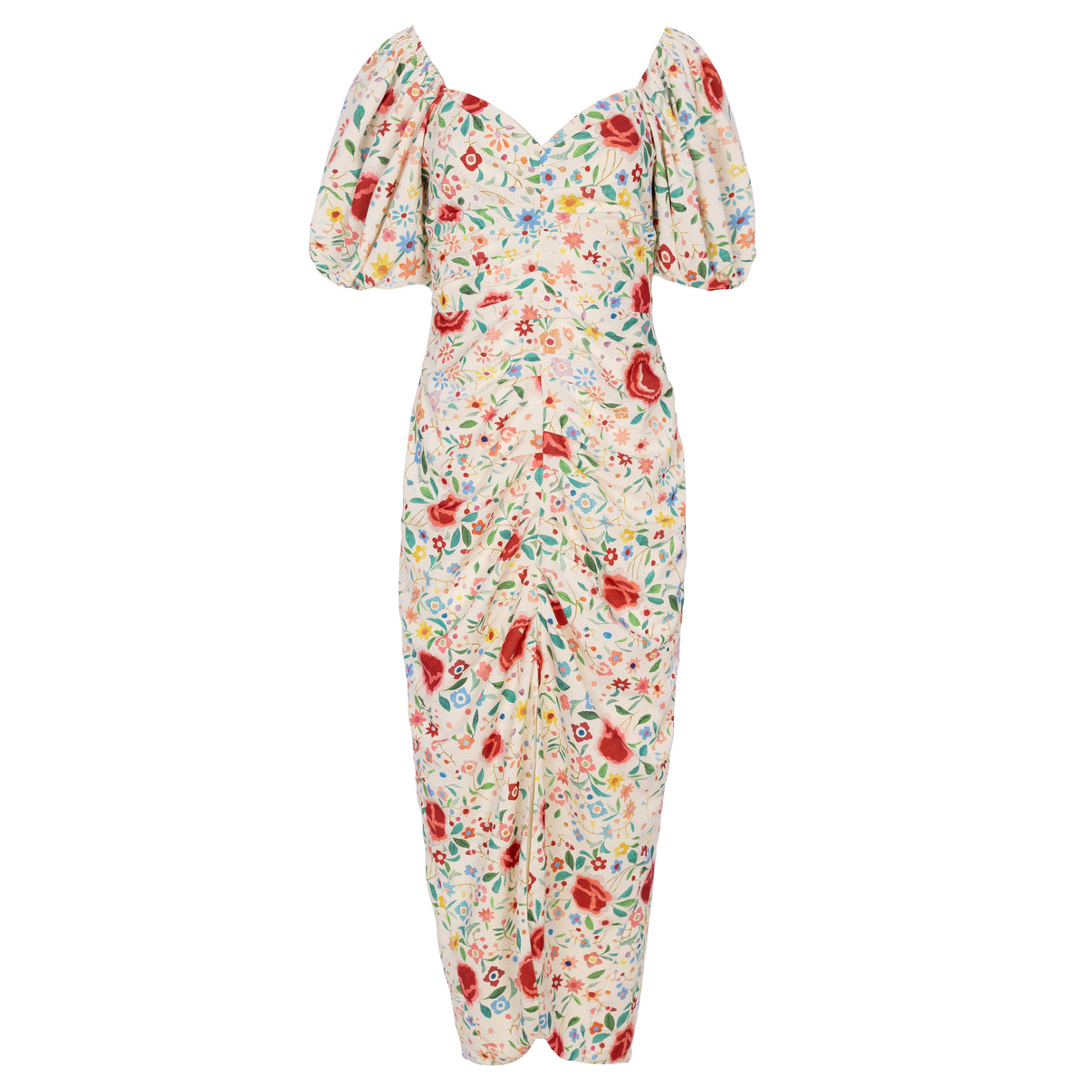 RITA - Vestido midi drapeado estampado flore