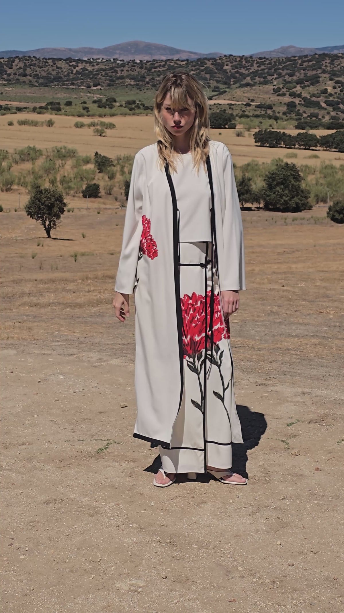 SOGNO SKIRT - Falda print clavel posicional