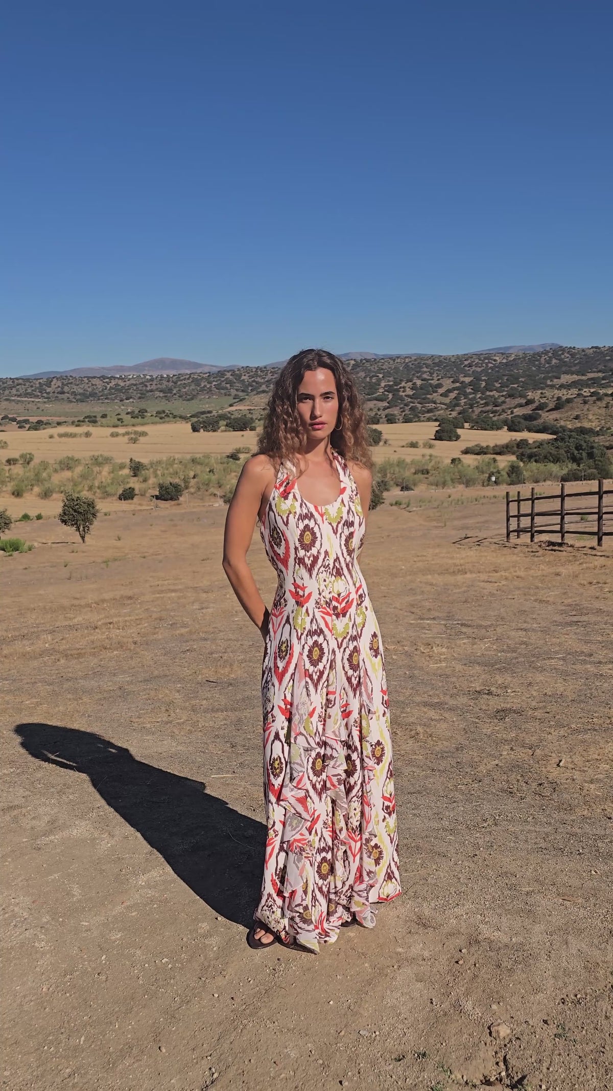 EUFORIA - Vestido ikat volantes verticales