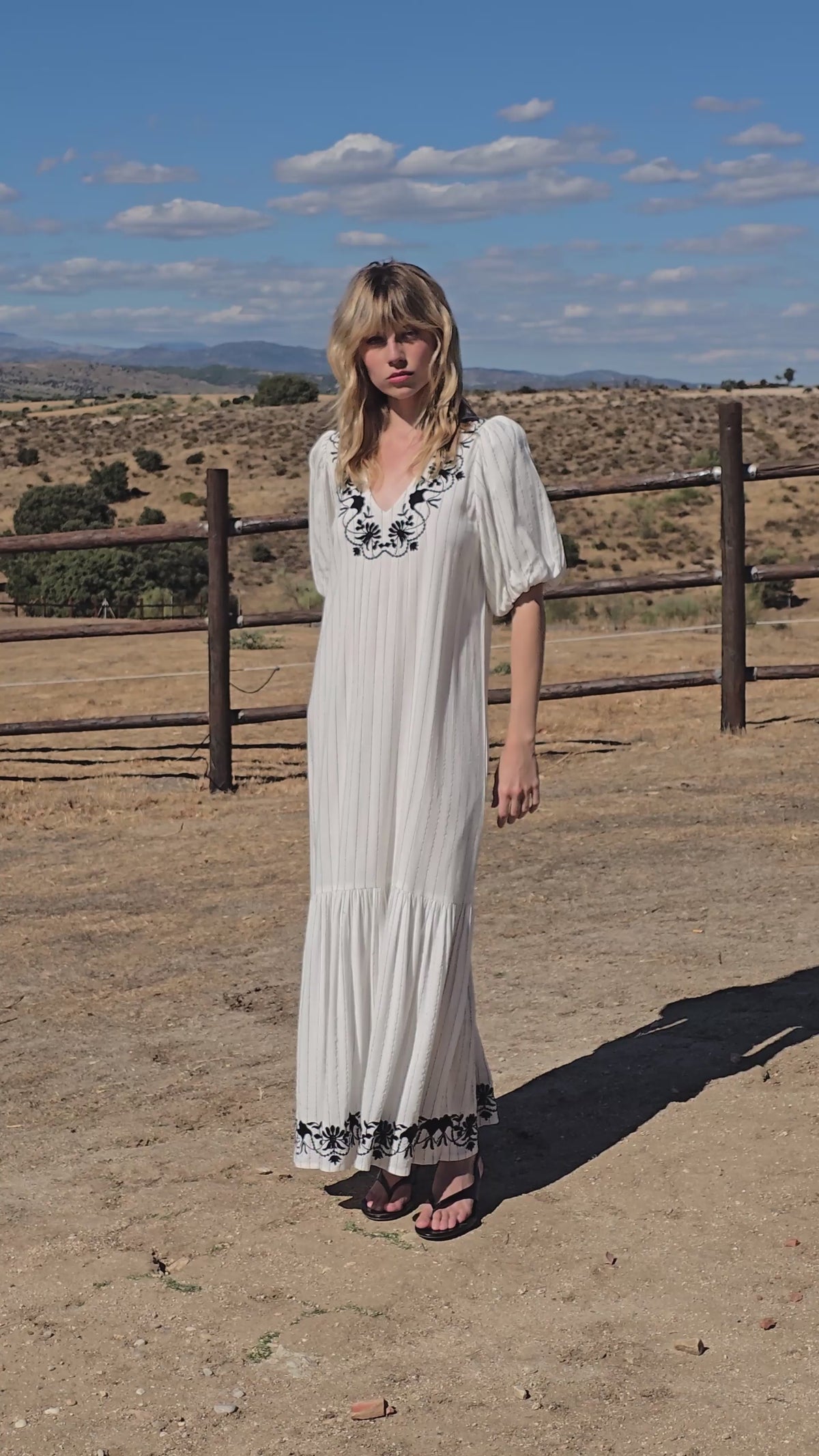 DOLCE STRIPES - Vestido raya diplomática bordado
