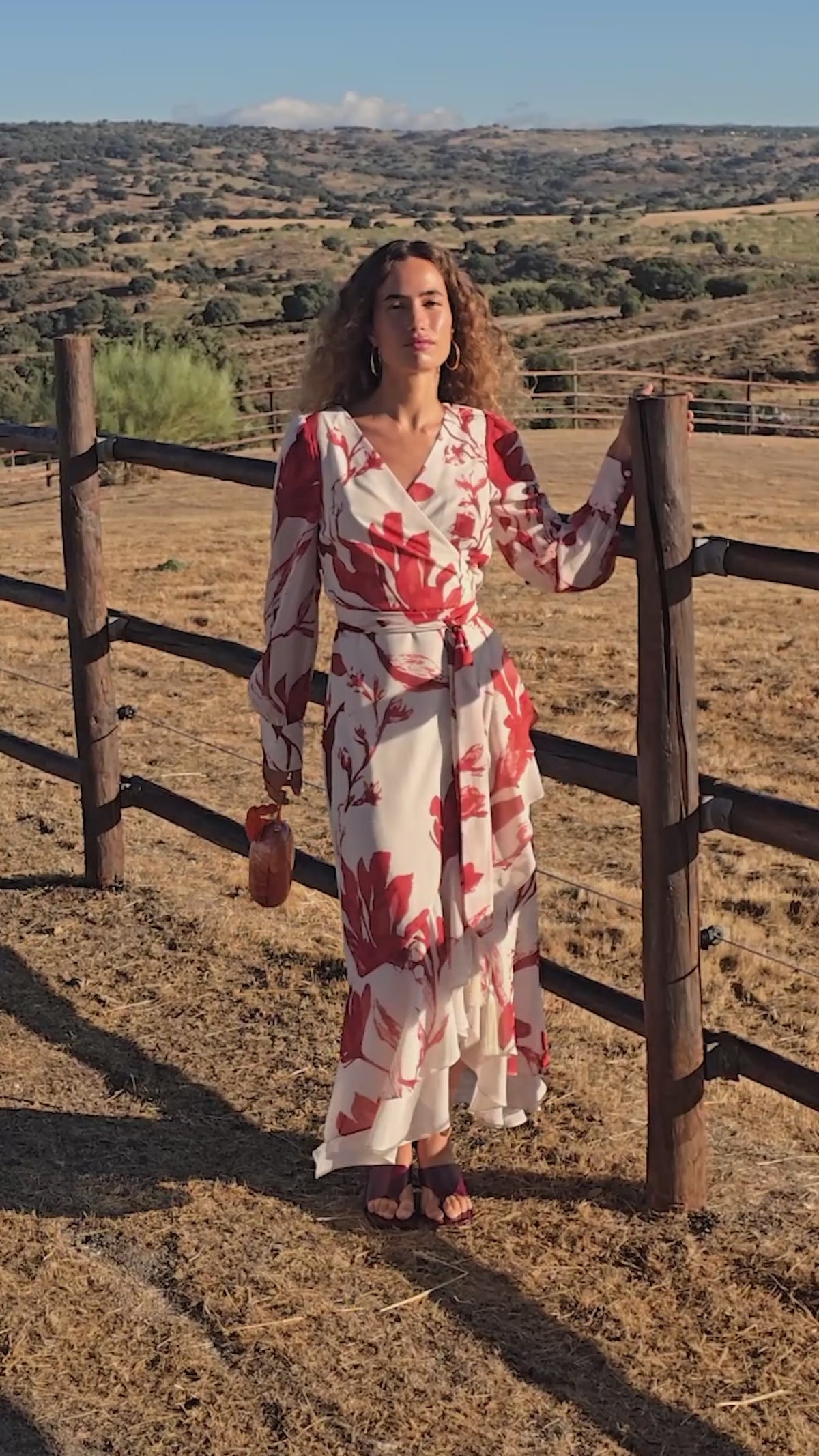 SEGRETO - Vestido wrap gasa maxi flores