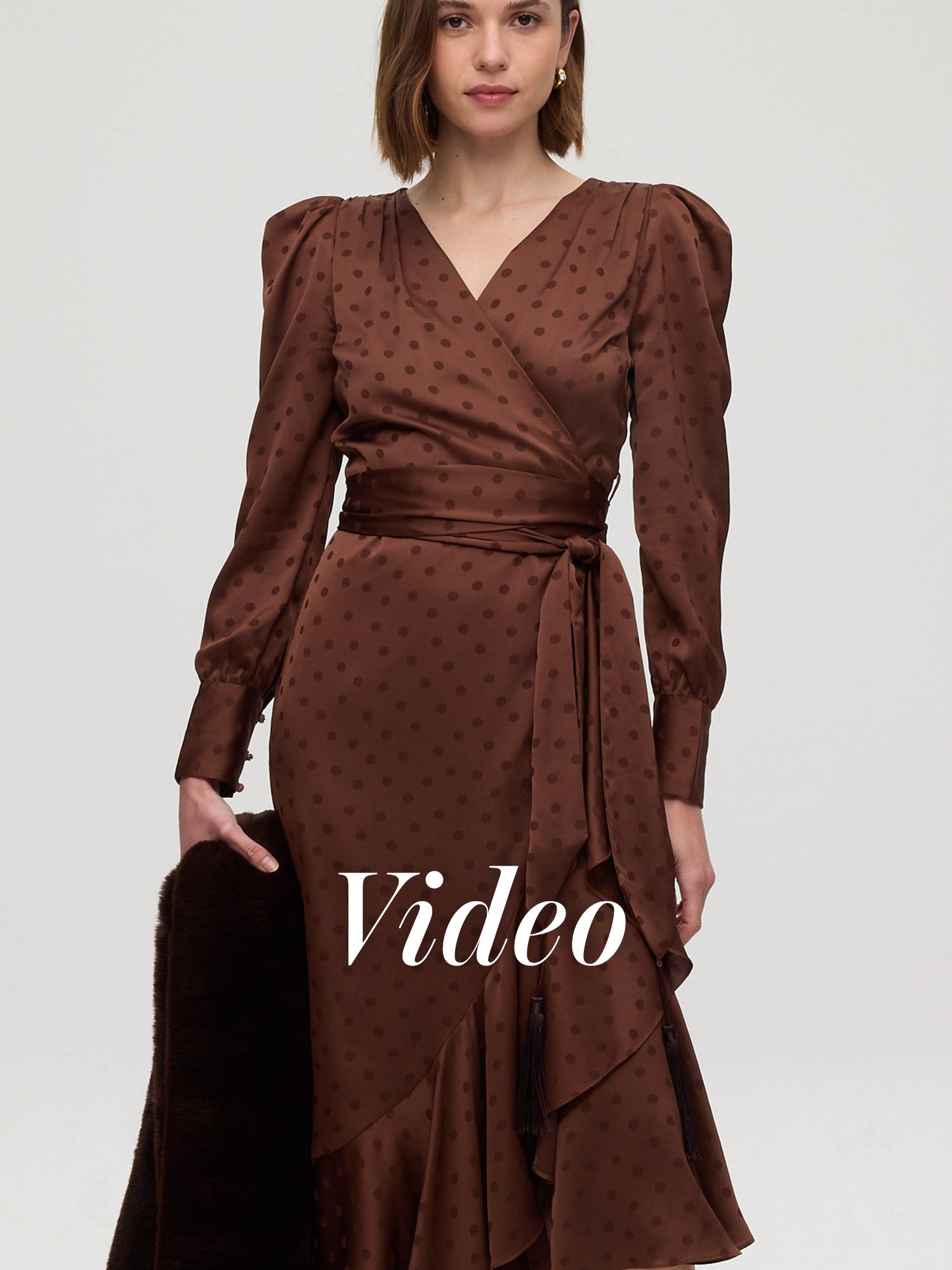 CROWD BROWN - Estola faux fur marrón