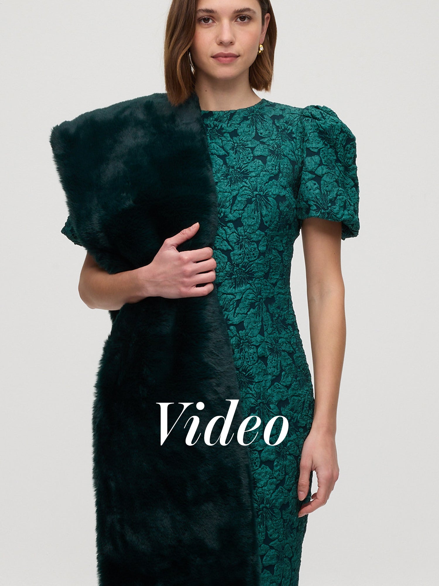 CROWD GREEN - Estola faux fur verde