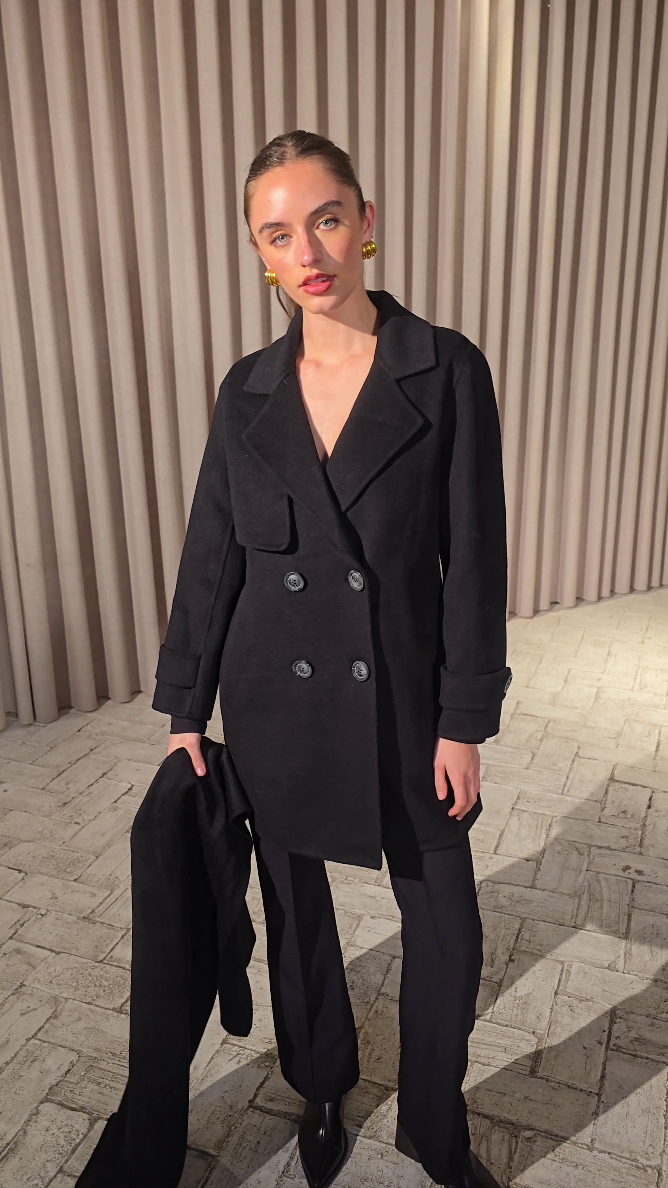 VIENTO BLACK PANT - Pantalón flare crepé negro