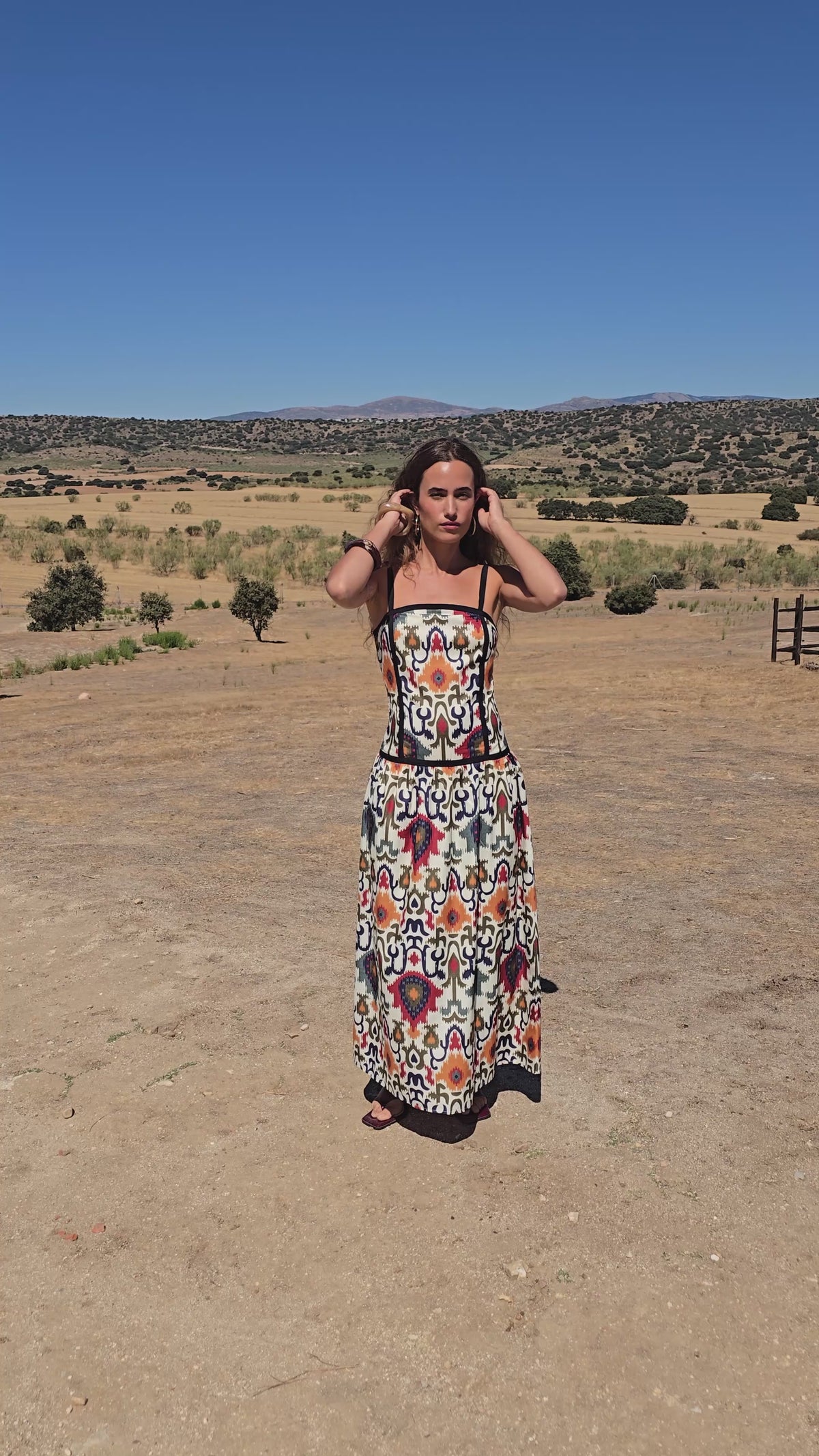 FRANCA FOLK - Vestido midi print multicolor