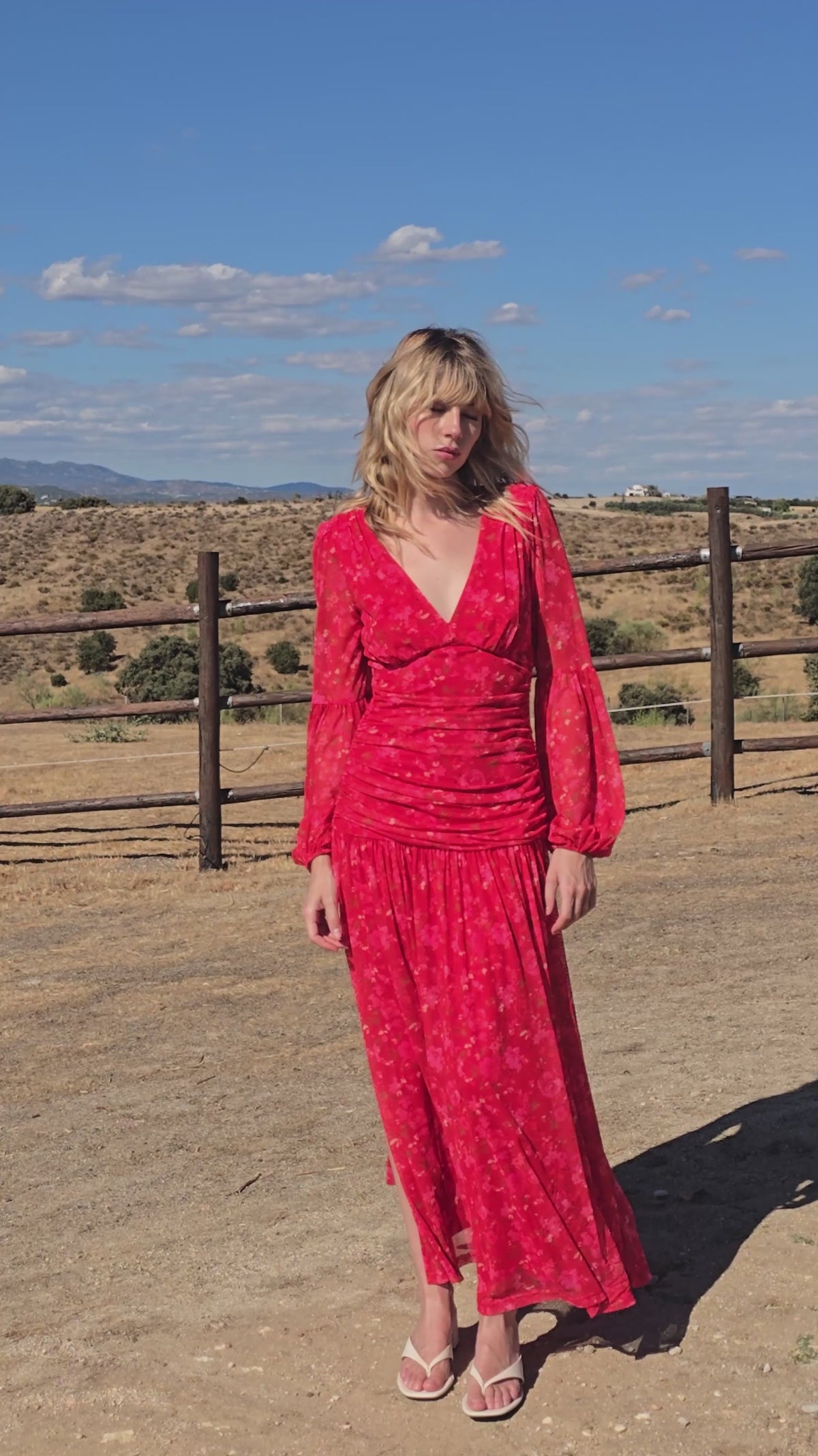 MILONGA - Vestido drapeado print floral