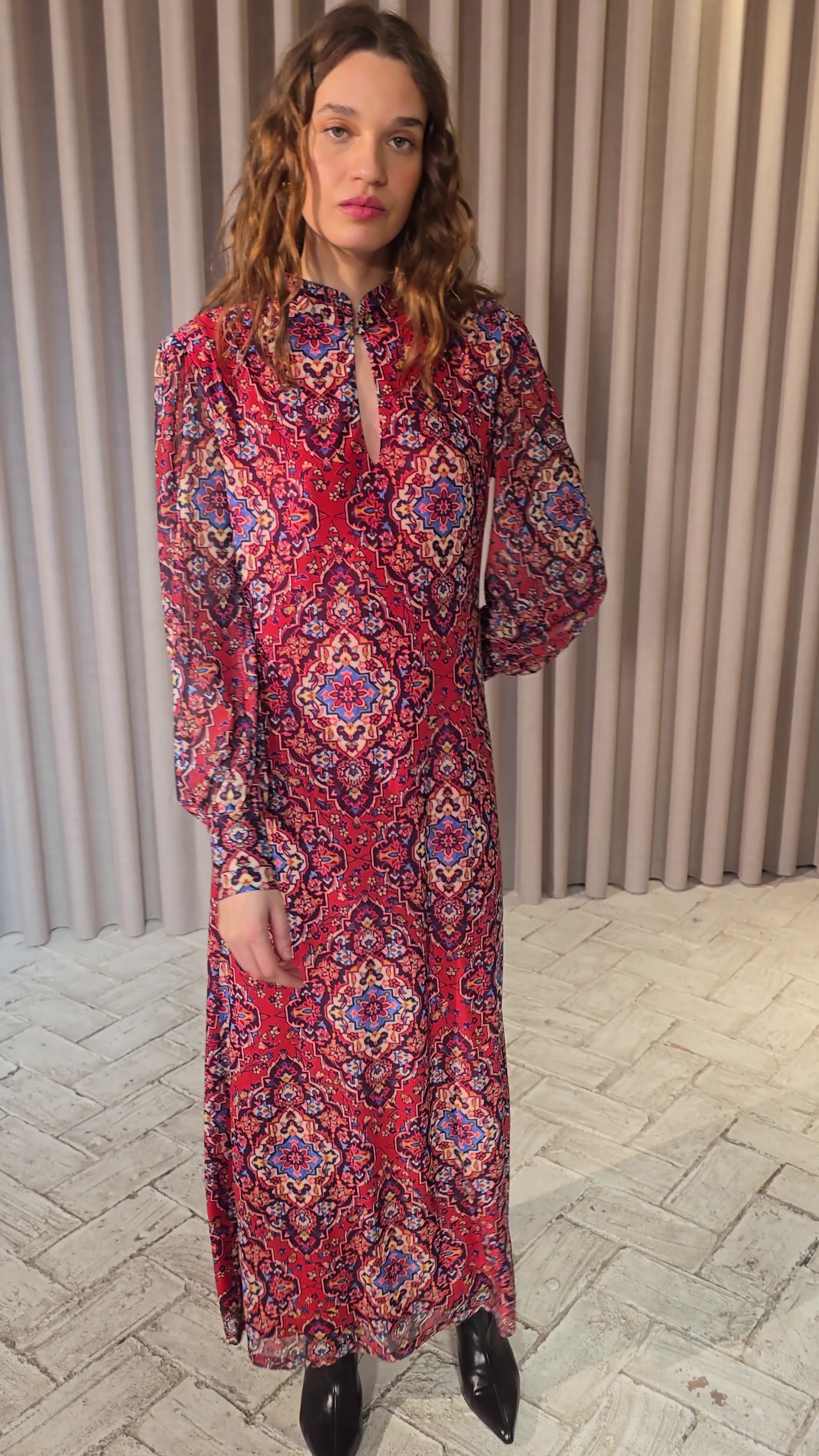 SUMMIT PRINT - Vestido amplio tul estampado boho