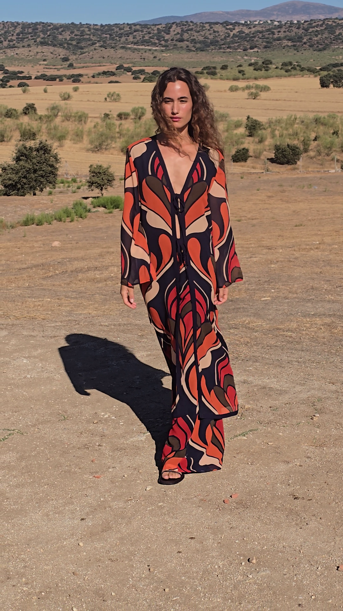 AZZURA KAFTAN - Kaftan maxi print geométrico